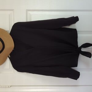 I.N.C Woven Front Tie Blouse Size M